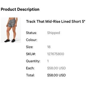 Lululemon track that shorts 5”black and white shorts